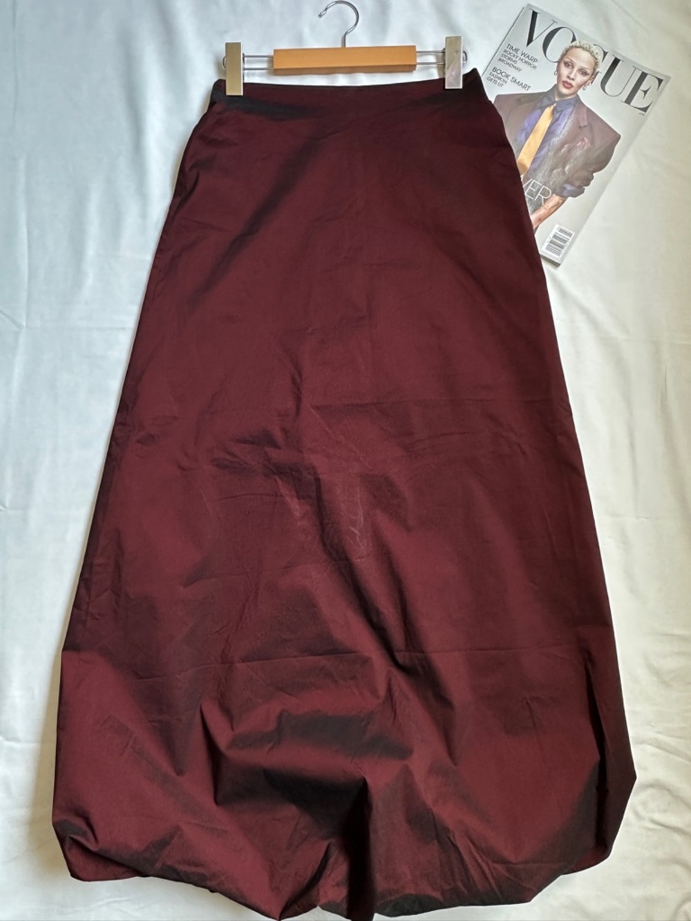Vintage Burgundy A-Line Maxi Skirt